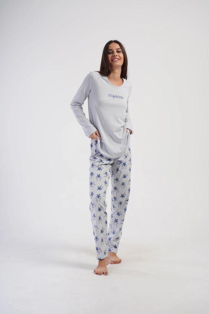 Piżama Damska Vienetta Night Sky, Szary, r. S-XL