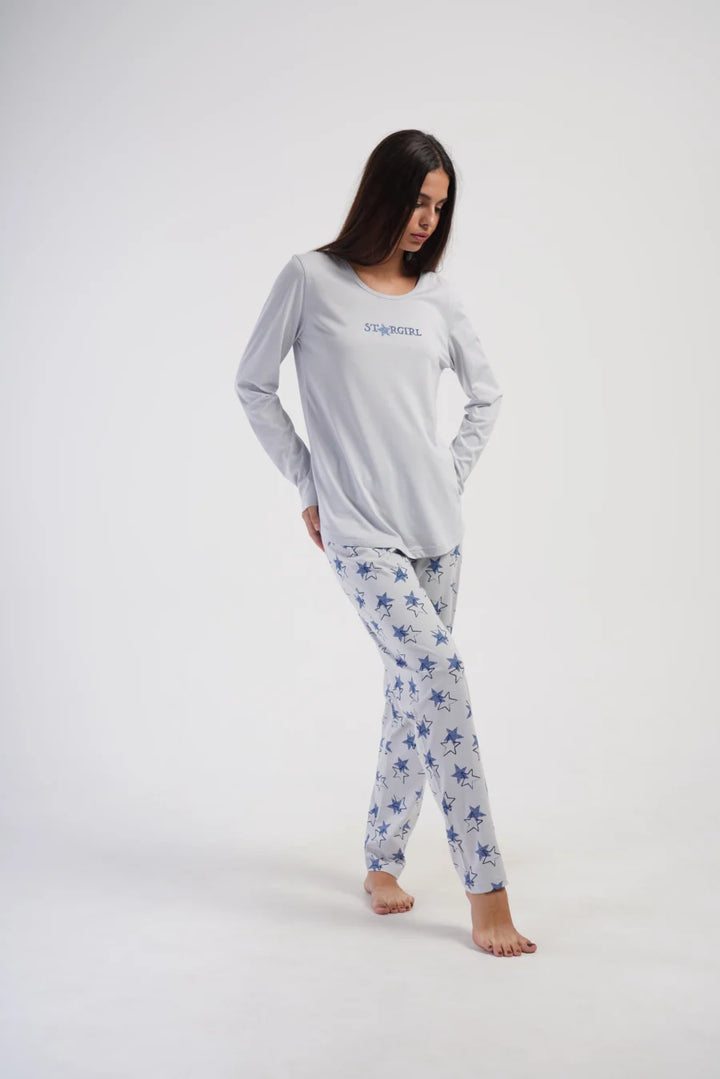 Piżama Damska Vienetta Night Sky, Szary, r. S-XL