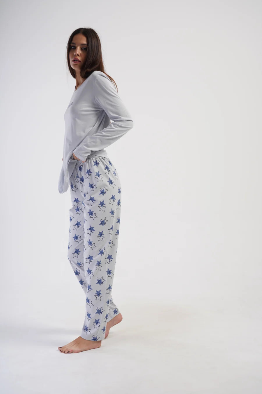Piżama Damska Vienetta Night Sky, Szary, r. S-XL