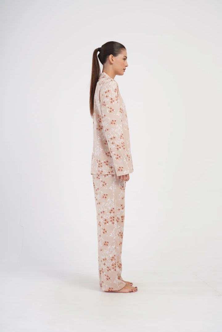 Piżama Damska Vienetta Warm Flowers, Beżowy, r. 1XL-4XL