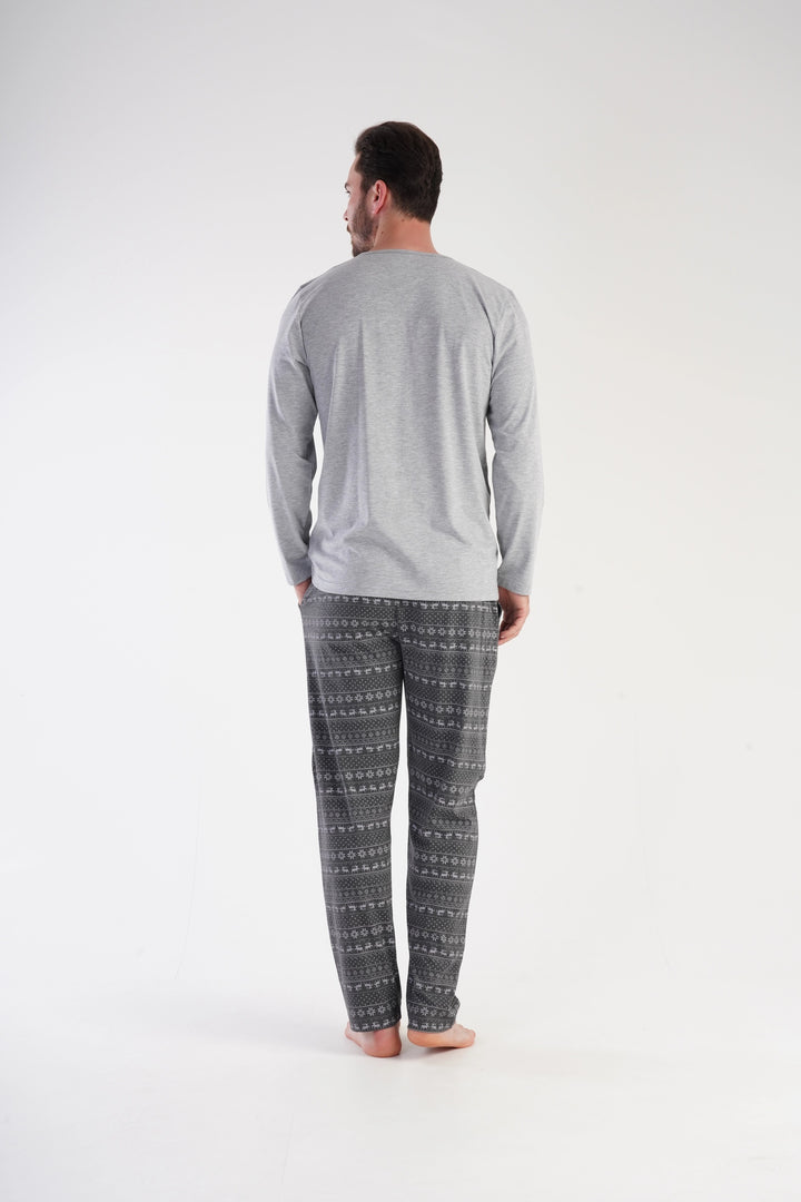 Piżama Męska Vienetta Sleepy Stallion, szara, r. M-XXL