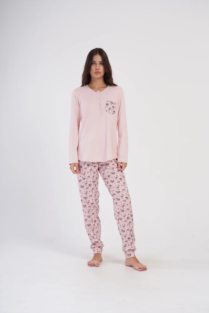 Piżama Damska Vienetta Pink Dreams, Różowy, r. S-XL