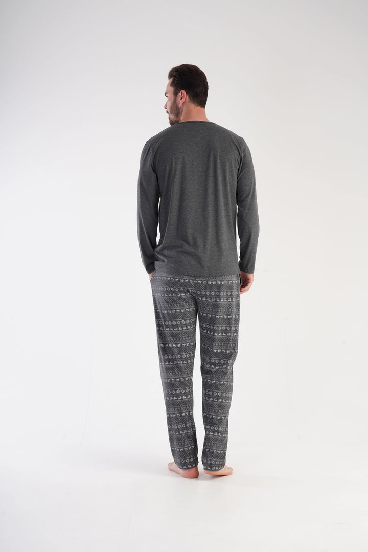 Piżama Męska Vienetta Northern Nights, grafitowa, r. 1XL-4XL