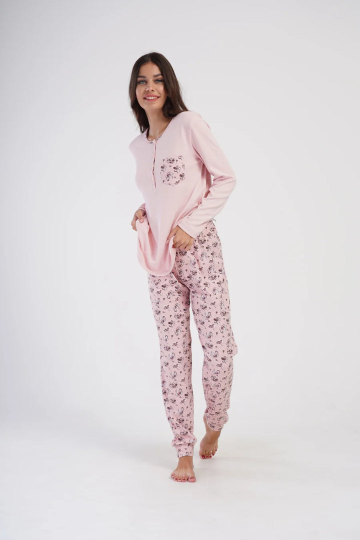 Piżama Damska Vienetta Pink Dreams, Różowy, r. S-XL