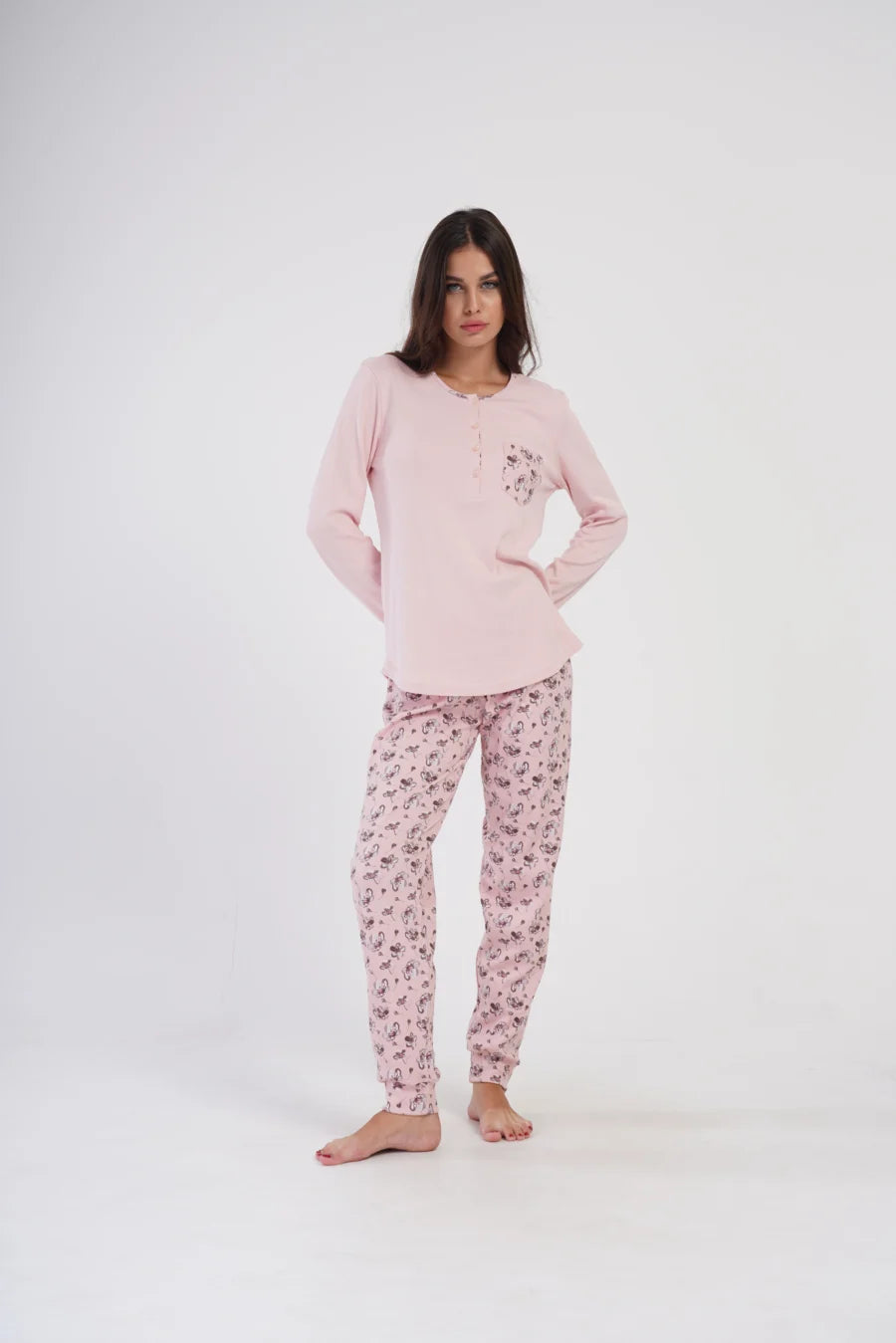 Piżama Damska Vienetta Pink Dreams, Różowy, r. S-XL