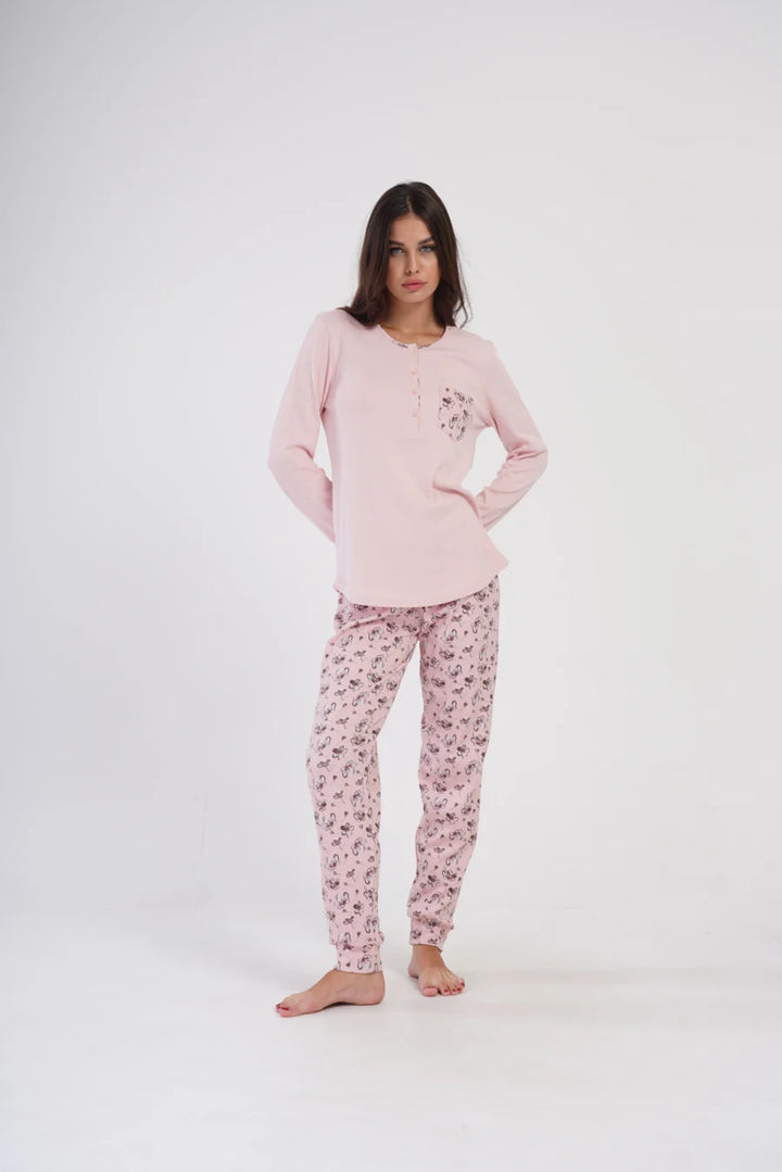 Piżama Damska Vienetta Pink Dreams, Różowy, r. S-XL