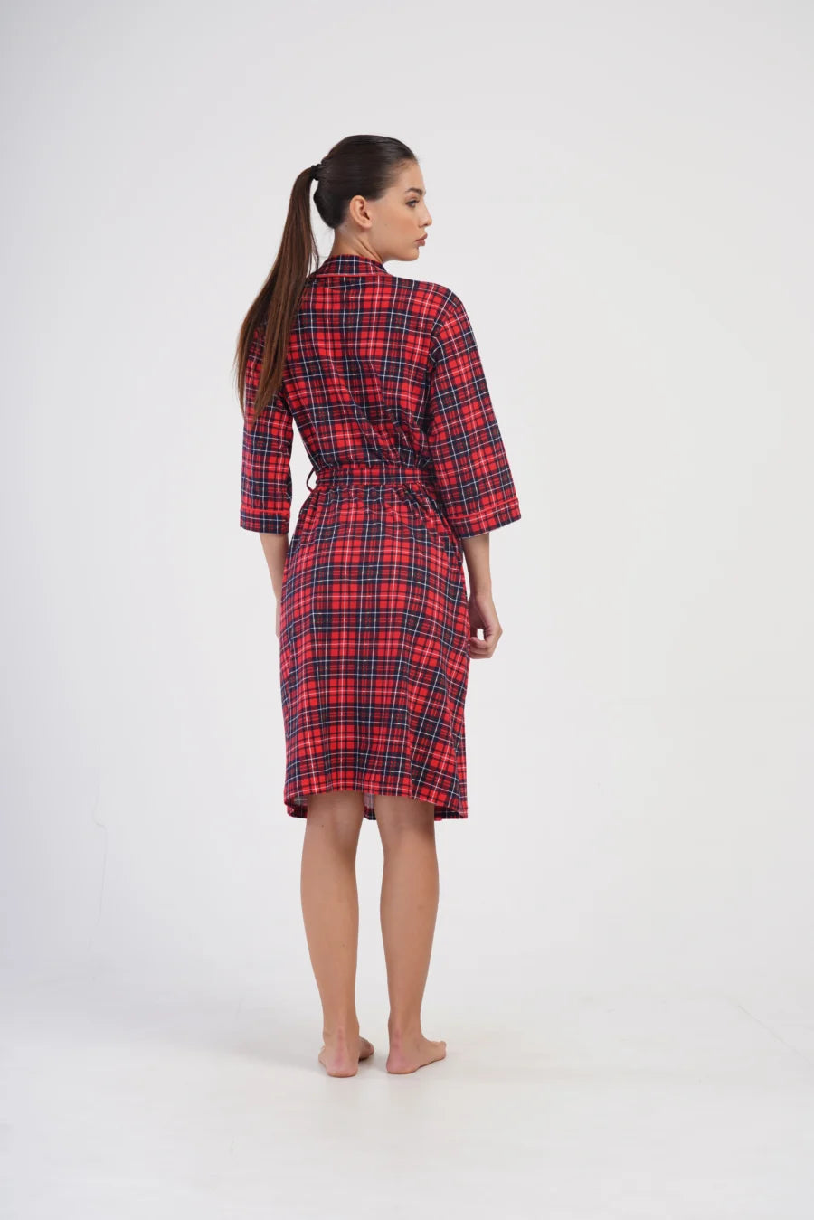 Szlafrok damski Red Stipes, Czerwony, r. L-XXL