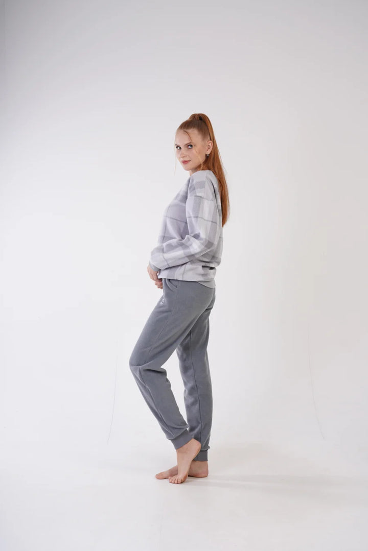 Piżama Damska Polarowa Vienett Penguin, Szary, r. S-XL