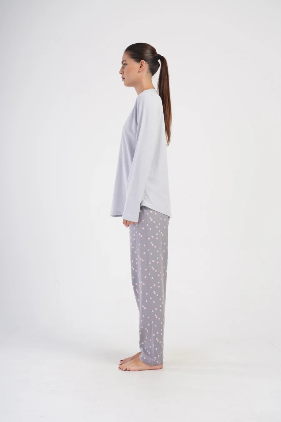 Piżama Damska Vienetta Flower Field, Szary, r. 1XL-4XL