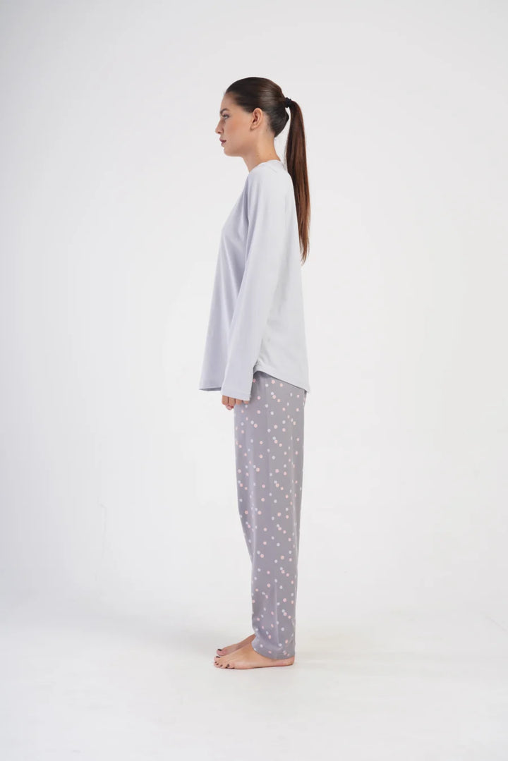 Piżama Damska Vienetta Flower Field, Szary, r. 1XL-4XL