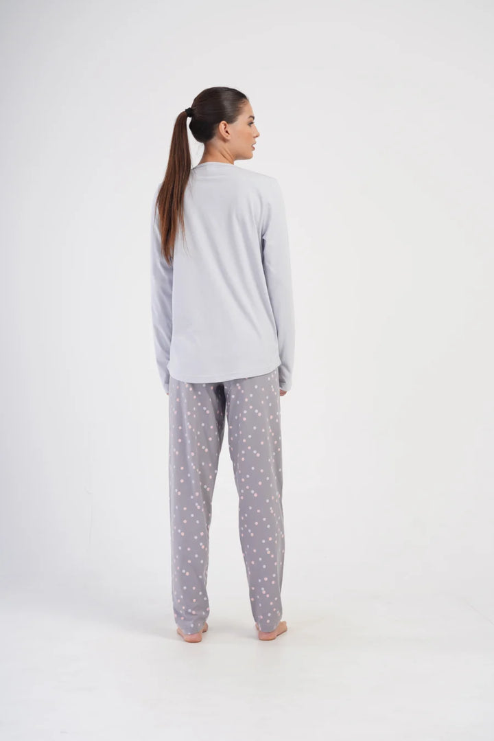 Piżama Damska Vienetta Flower Field, Szary, r. 1XL-4XL