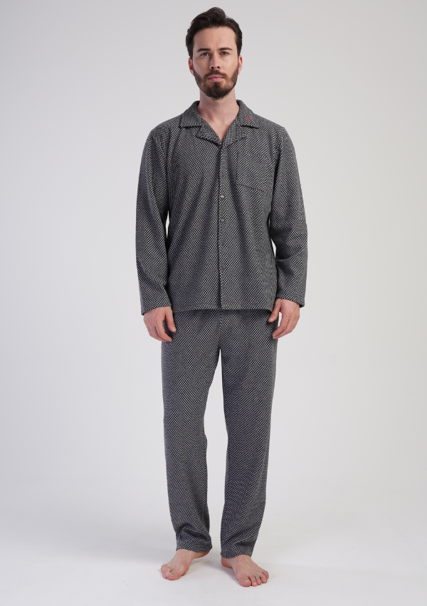 Piżama Męska Vienetta Gray elegance, Szary, r. M-XXL