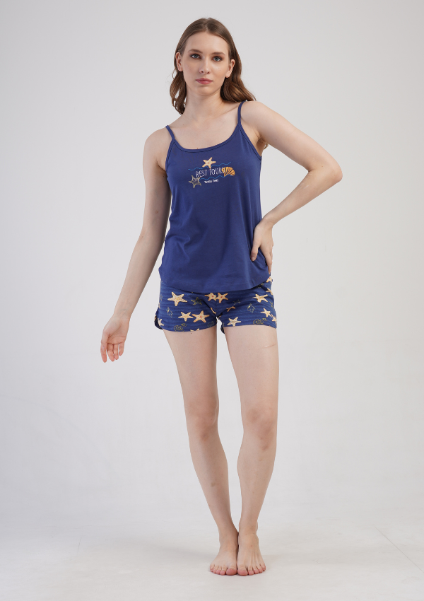 Piżama Damska Vienetta Best Tours, Granatowy, S -XL