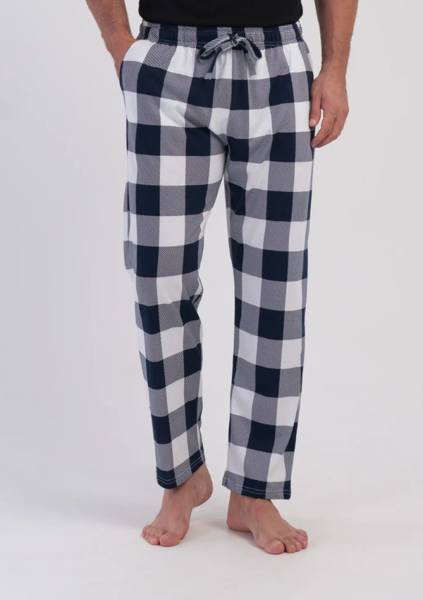 Spodnie męskie Vienetta Ivory Plaid, Granatowy, r. M-XXL