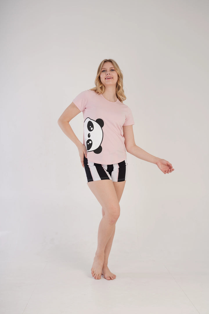 Piżama Damska Vienetta Playful Panda Pink, różowa, r. S-XL image 3