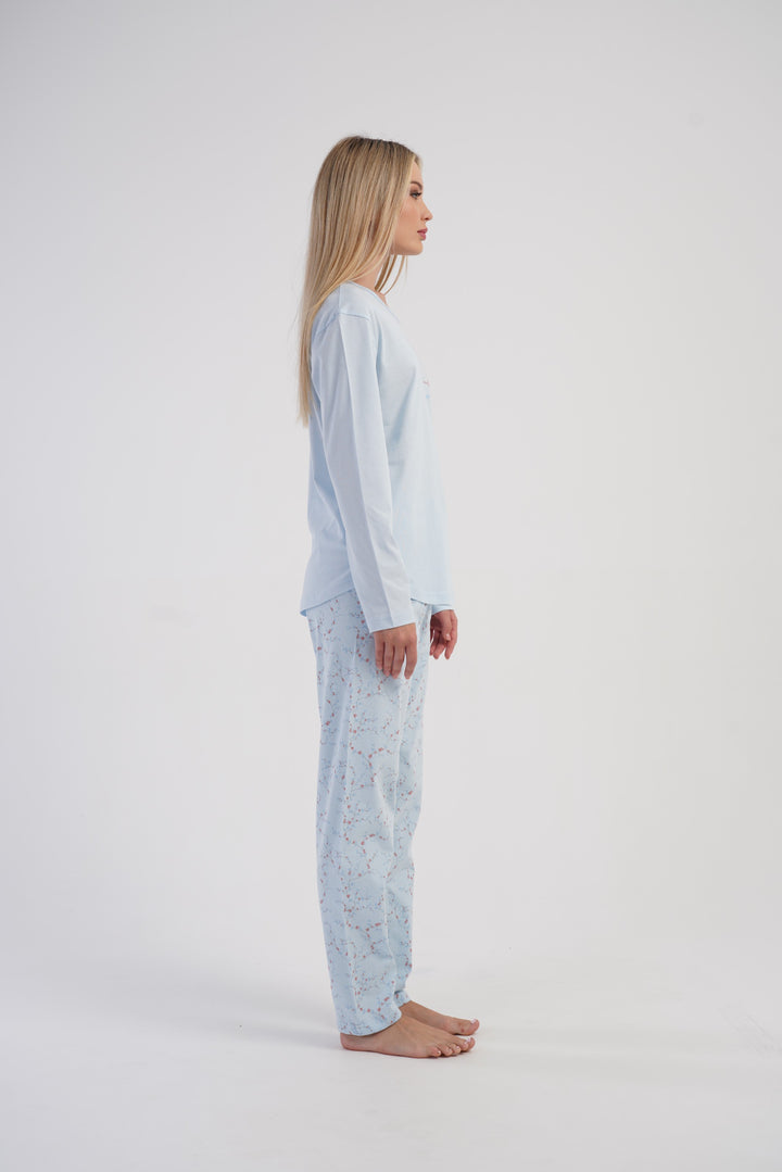 Piżama Damska Vienetta Lovely, Niebieski, r. M-XXL