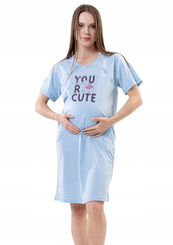 Koszula Nocna Vienetta, You Are Cute, Niebieska, r. S-XL