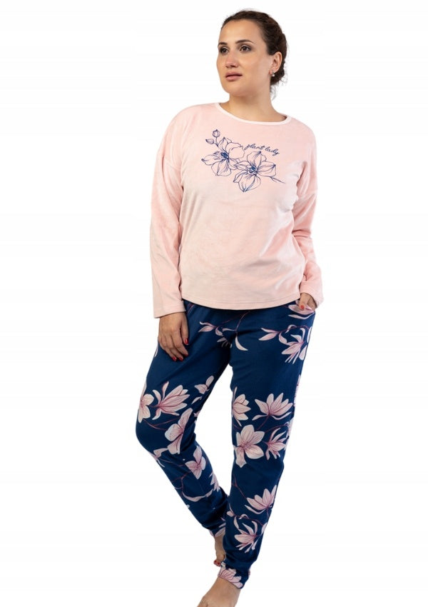 Piżama damska Vienetta, Plant Lady, Różowy, r. 1XL-4XL image 0
