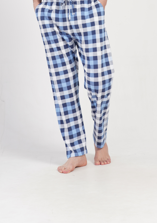 Spodnie męskie Vienetta Comfort Check, Niebieski, r. M-XXL