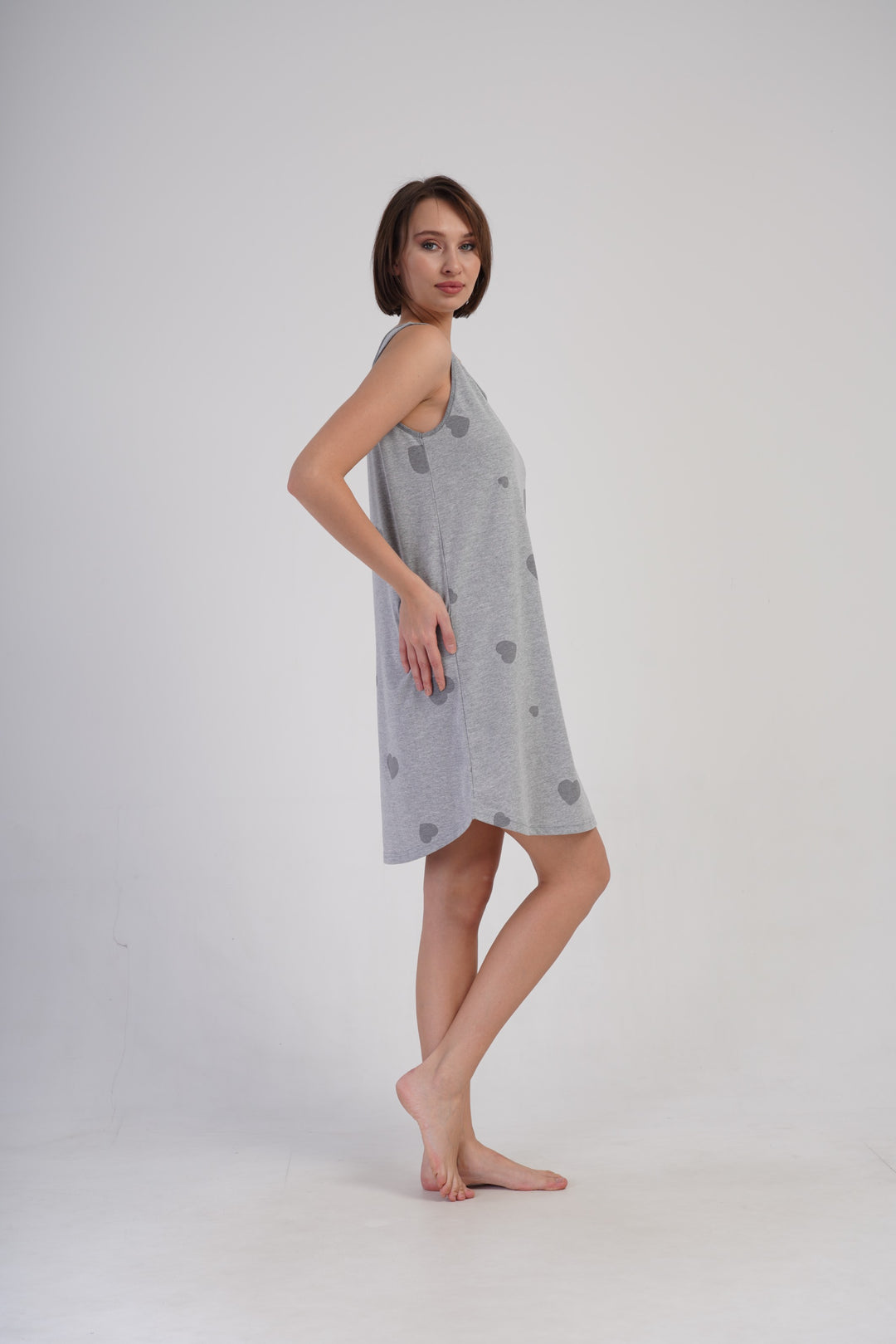 Koszula Nocna Vienetta Hearts Dreams, Szary, r. M-XXL