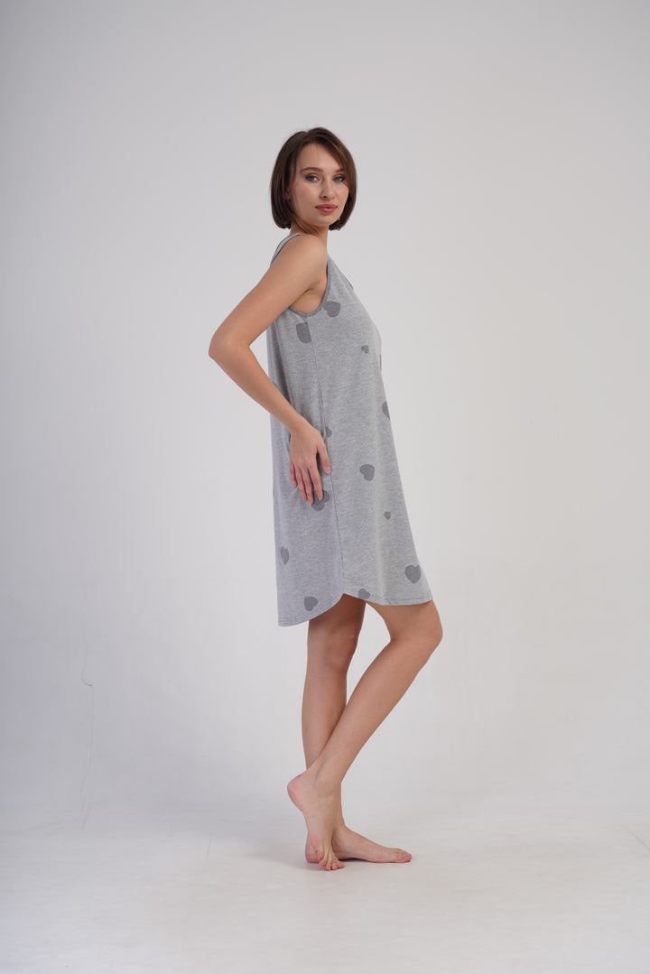 Koszula Nocna Vienetta Hearts Dreams, Szary, r. M-XXL