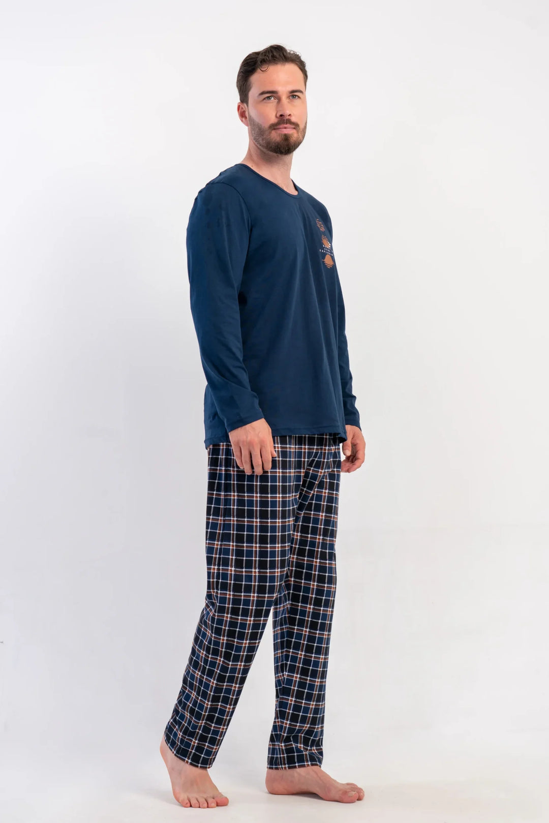 Piżama Męska Vienetta Classic Comfort, Granatowy, r. 1XL-4XL image 4