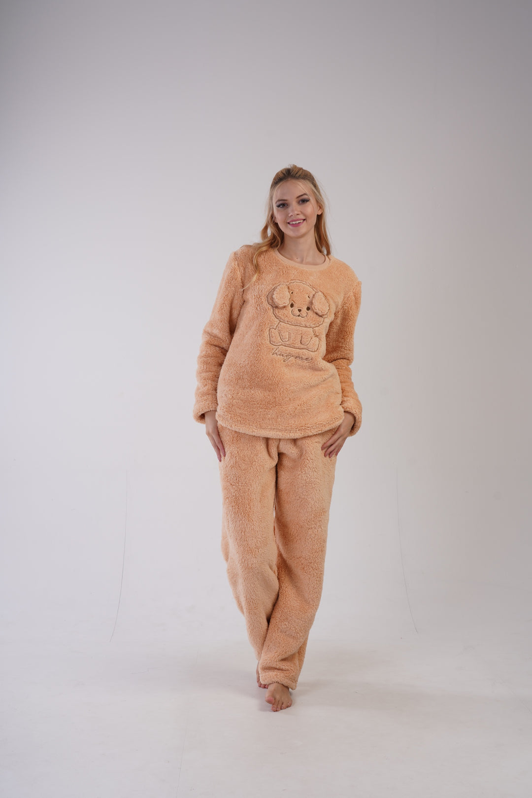 Piżama Damska Softowa Vienetta Sweet teddy, Brązowy, r. S-XL