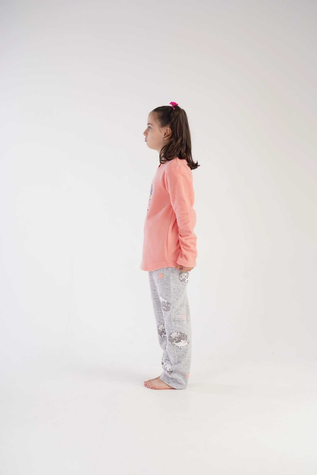 Piżama dziewczęca Sweet Hedgehog, brzoskwiniowo-szara, r. 128-158 image 5