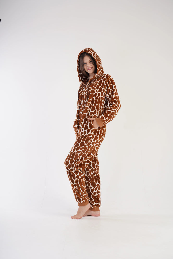 Kombinezon damski Vienetta Classic Giraffe One-piece, brązowy, r. S-XL image 4