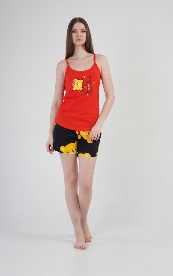 Piżama Damska SnoozeChic, Czerwono-Czarna, S-XL image 0