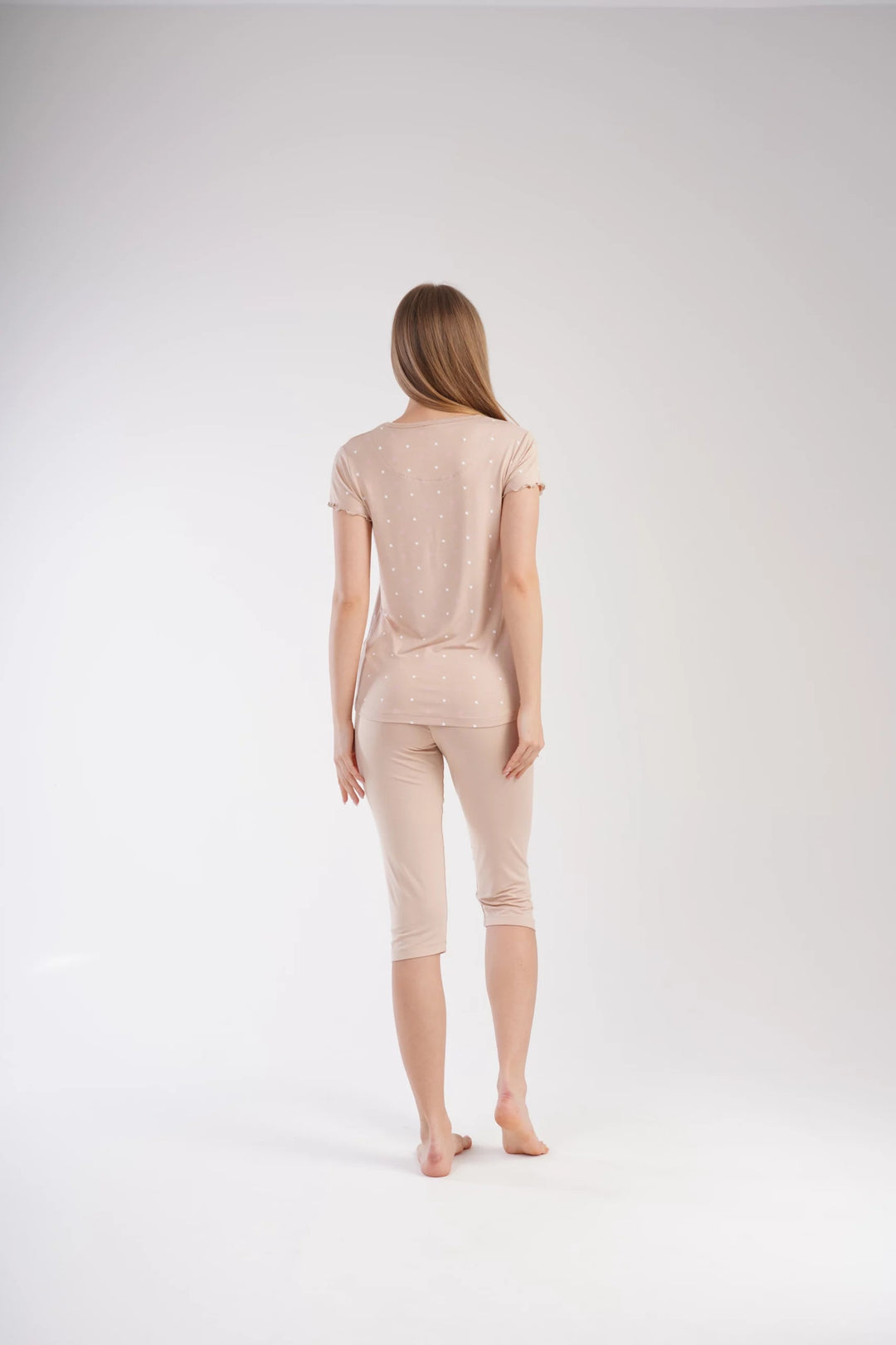 Piżama Damska Vienetta Whimsical Dots, beżowa, r. S-XL image 5