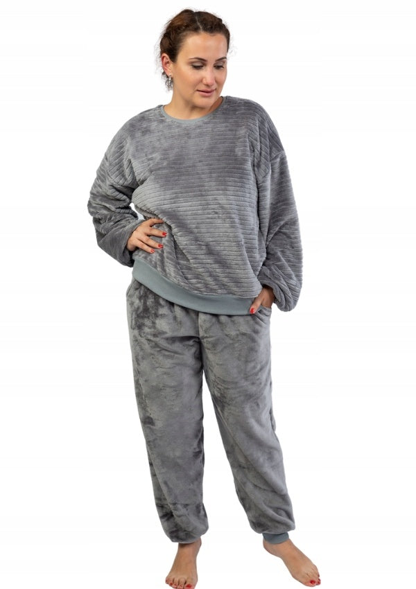 Piżama Damska Vienetta, All Grey, Szary, r. 1XL-3XL image 0