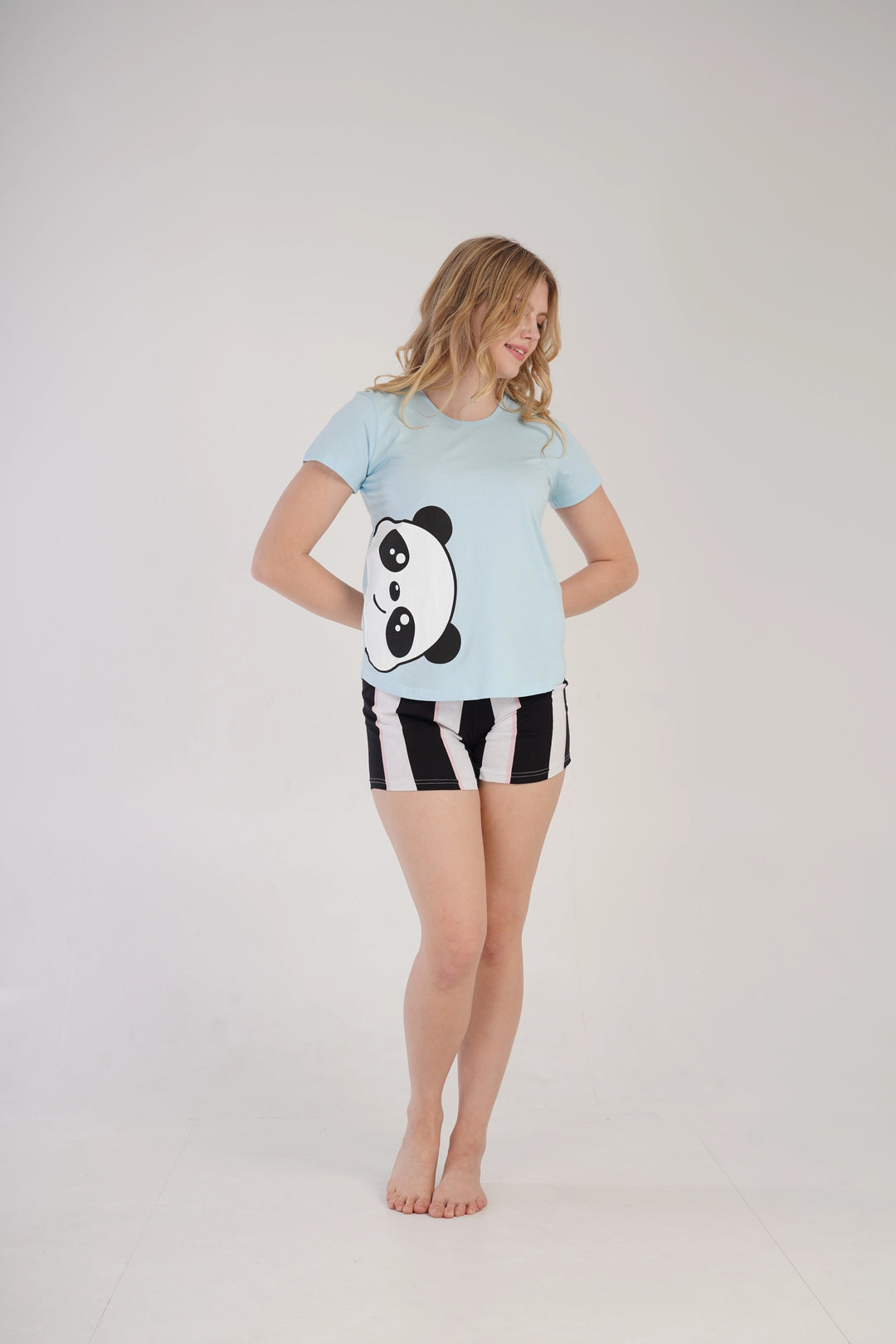 Piżama Damska Vienetta Playful Panda Blue, niebieska, r. S-XL image 3