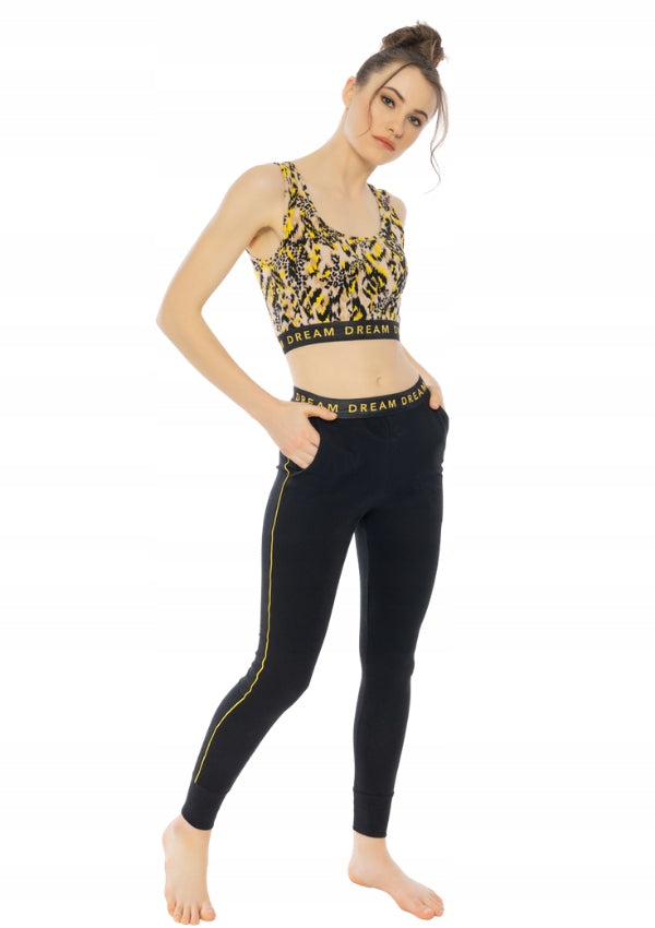 Piżama Damska Vienetta, Dream Black, Czarny, r. S-XL