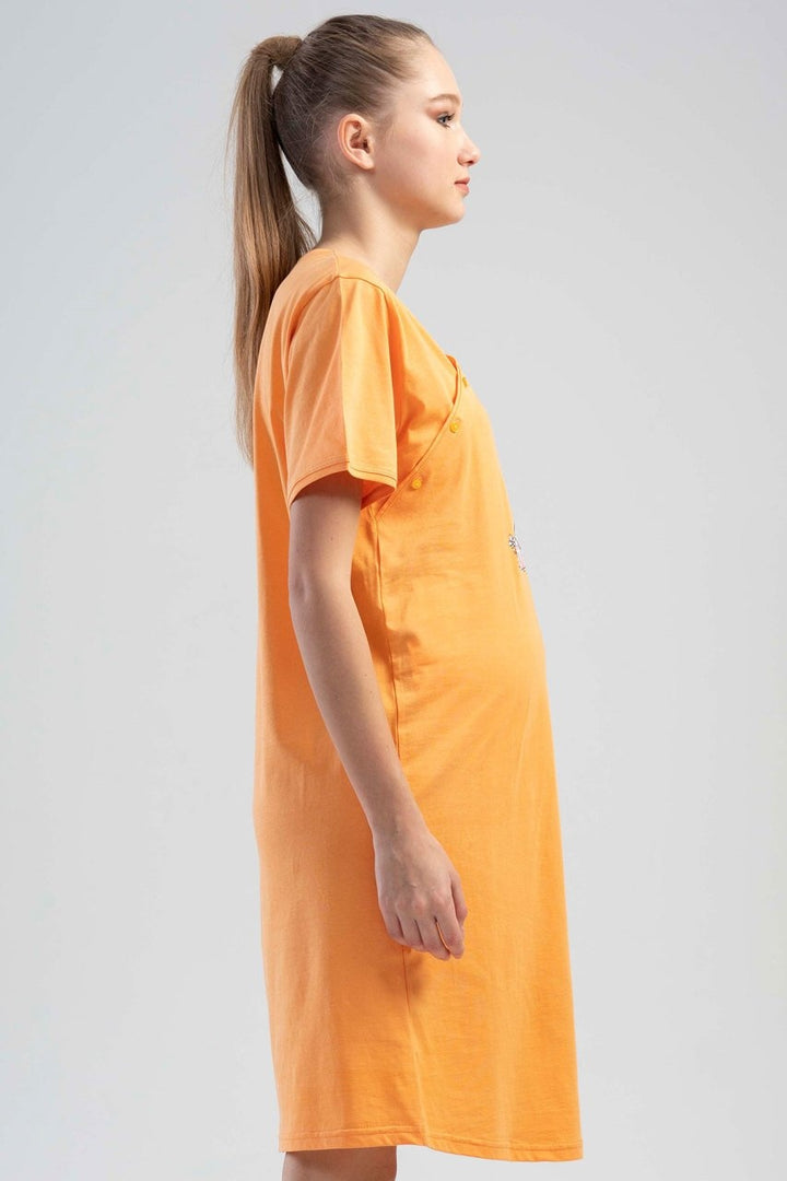 Koszula Nocna do Karmienia Vienetta, Very Soft, Pomarńczowy, r. M-XXL image 3