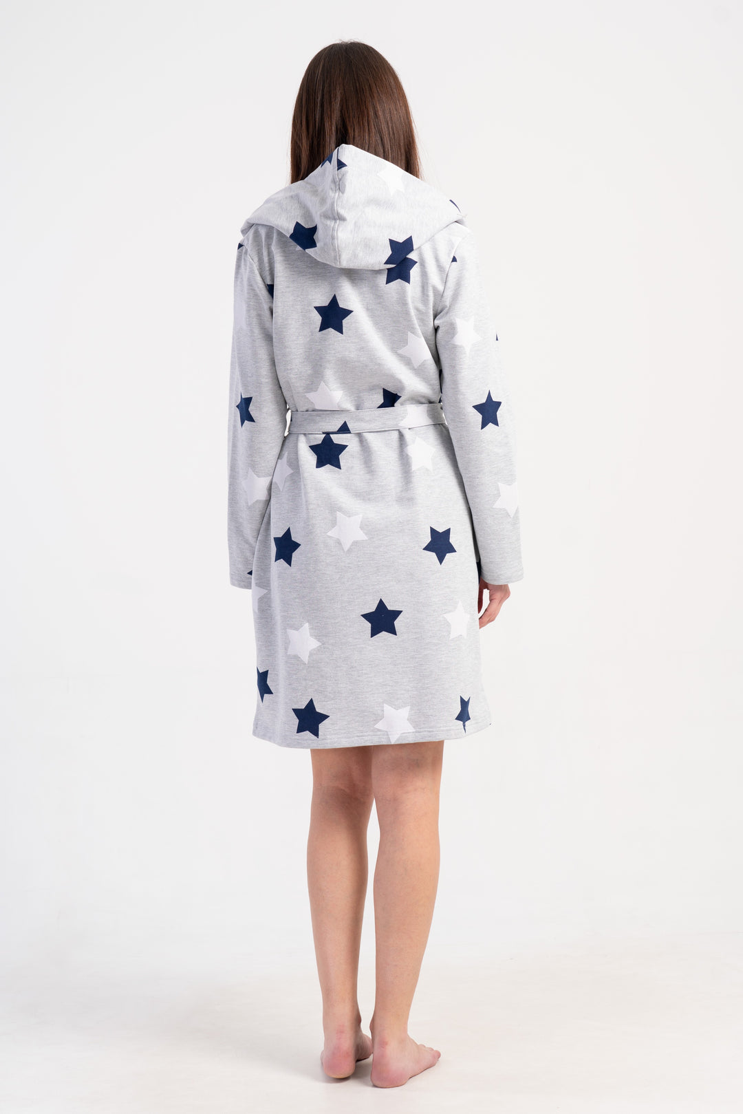 Szlafrok damski Vienetta Star Warmth, Szary, r. S - XL