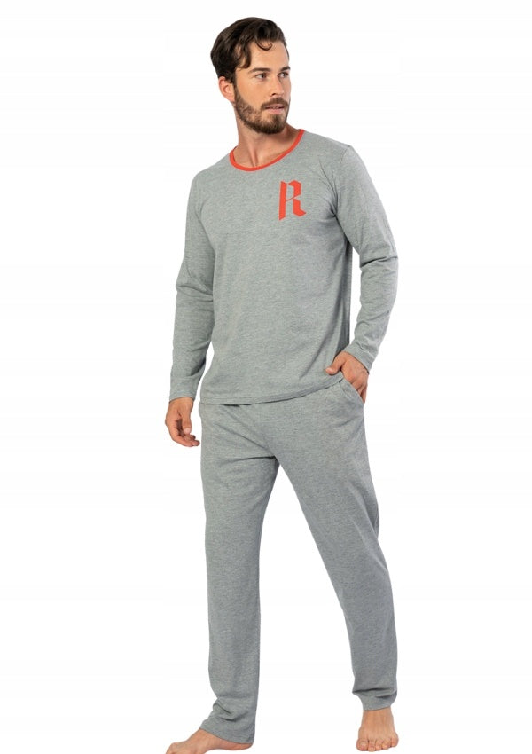 Piżama Męska Vienetta, Red R, Szara, r. 1XL-4XL