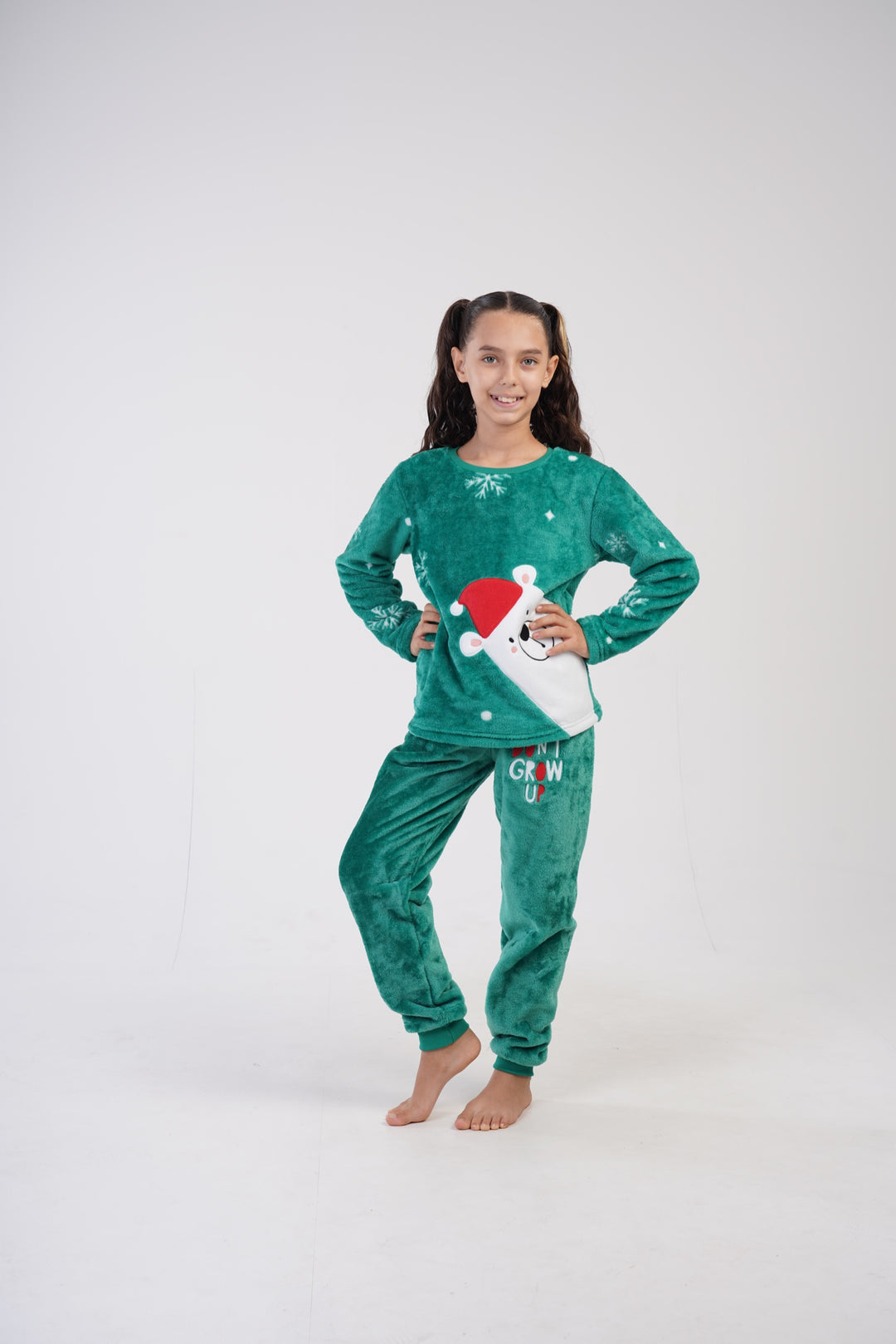 Piżama dziewczęca Vienett Green Paws, Zielony r. 128-158