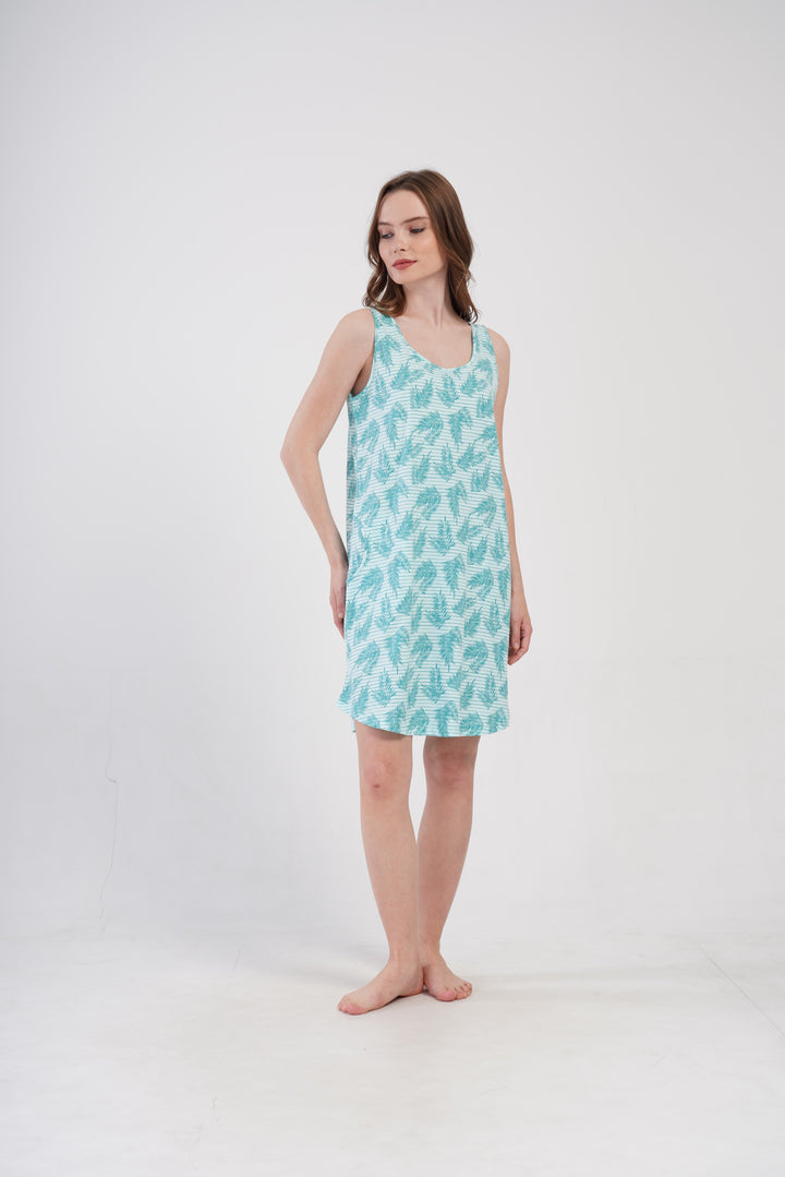 Koszula Nocna Vienetta Turquoise flowers, Turkusowy, r. M-XXL