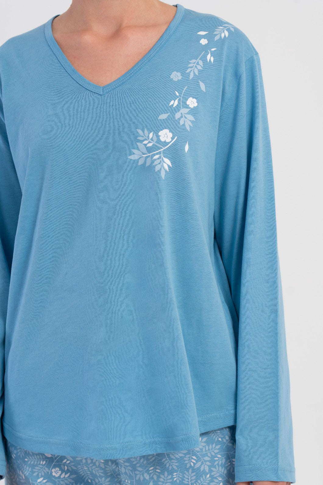 Piżama Damska Vienetta Blue Garden, Niebieski, r. 1XL-4XL