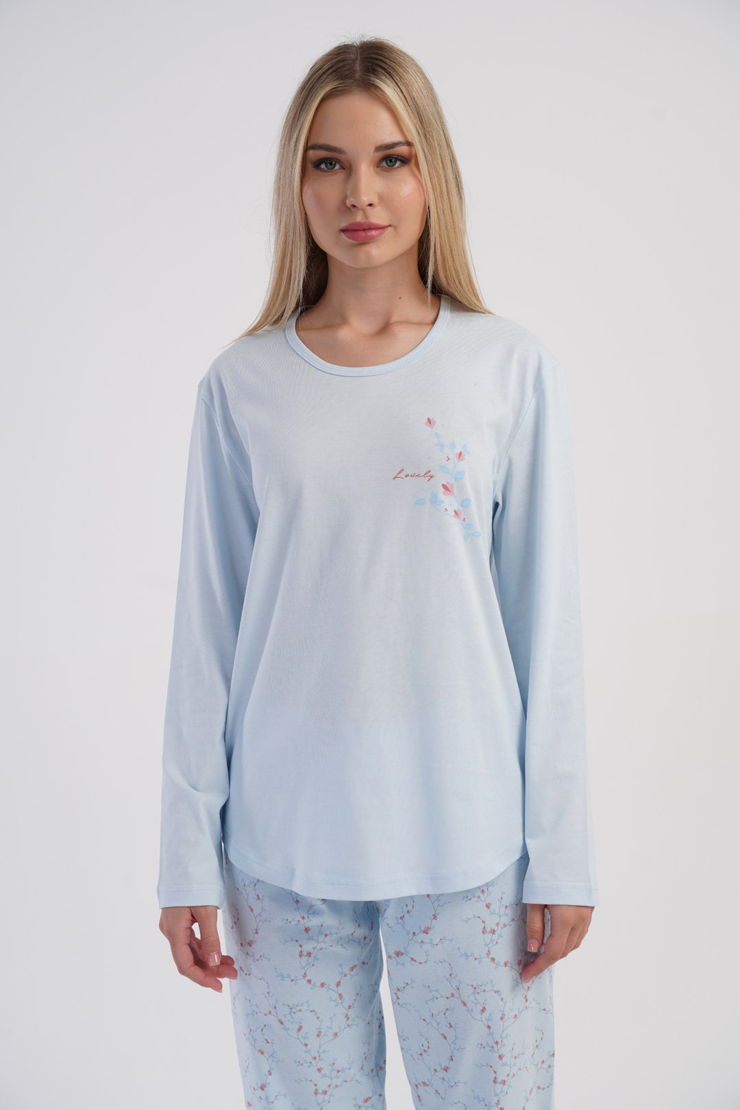 Piżama Damska Vienetta Lovely, Niebieski, r. M-XXL