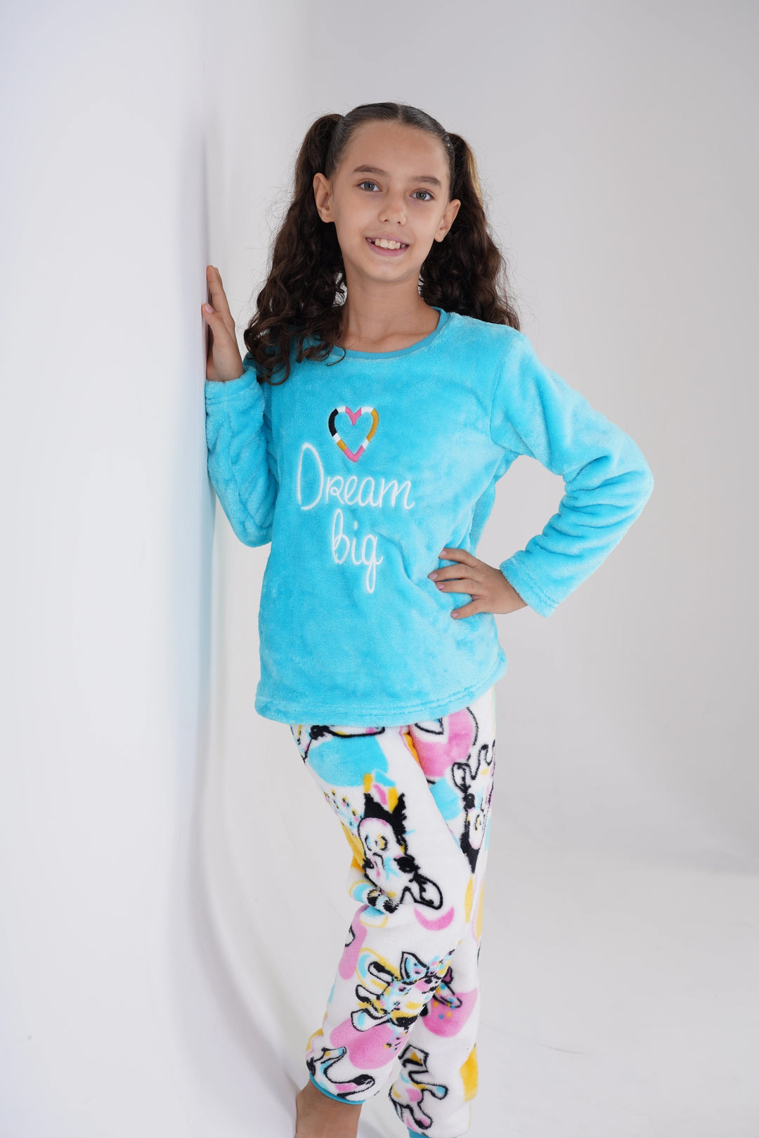 Piżama dziewczęca Vienetta  Freaky Giraffe niebieska r. 128-164 image 6