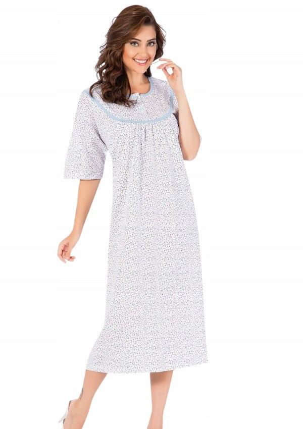 Koszula Nocna Vienetta, Some Flowers, Biała, r. L-XXXL