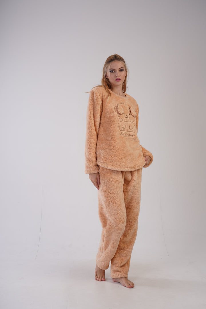 Piżama Damska Softowa Vienetta Sweet teddy, Brązowy, r. S-XL