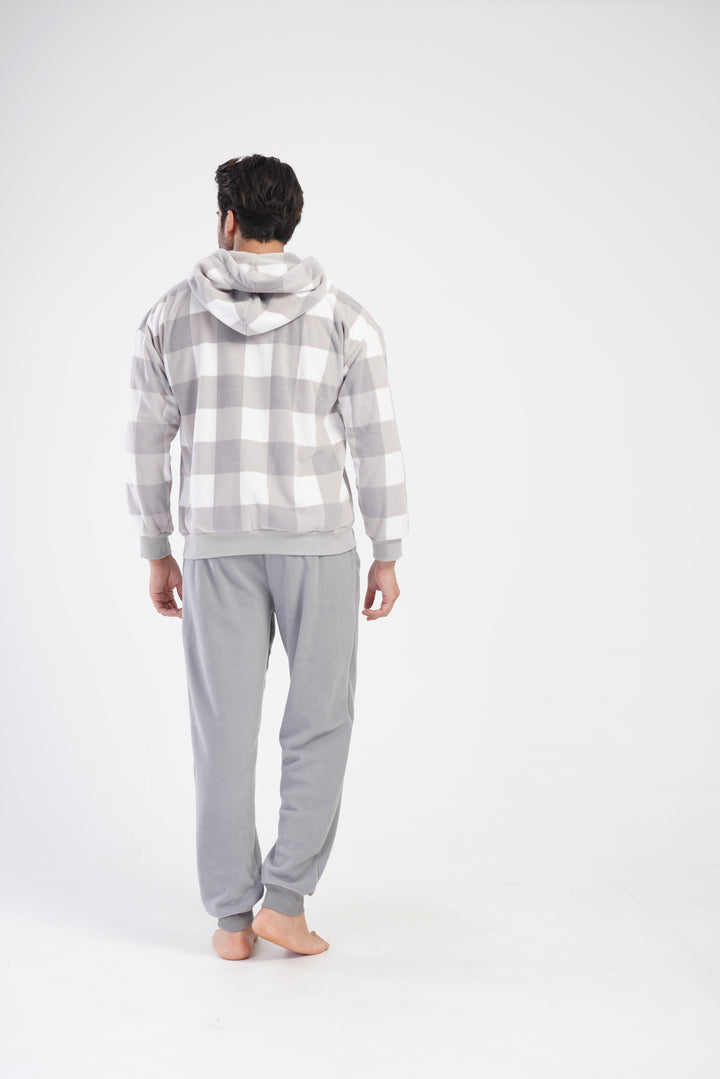 Piżama Męska Vienetta Warm Gray, Szary, r. M-XXL