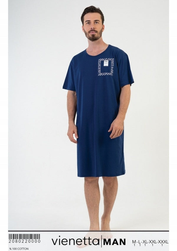 Koszula Nocna Vienetta, Some Blue, Granatowa, r. M-XXL