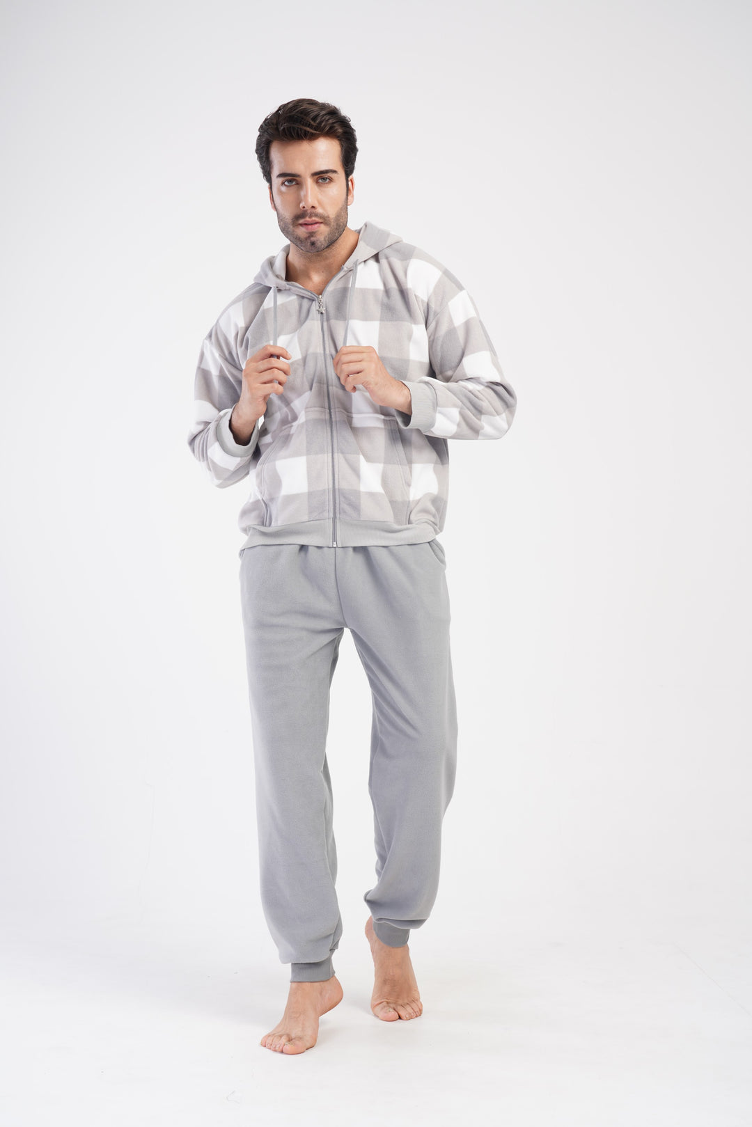 Piżama Męska Vienetta Warm Gray, Szary, r. M-XXL