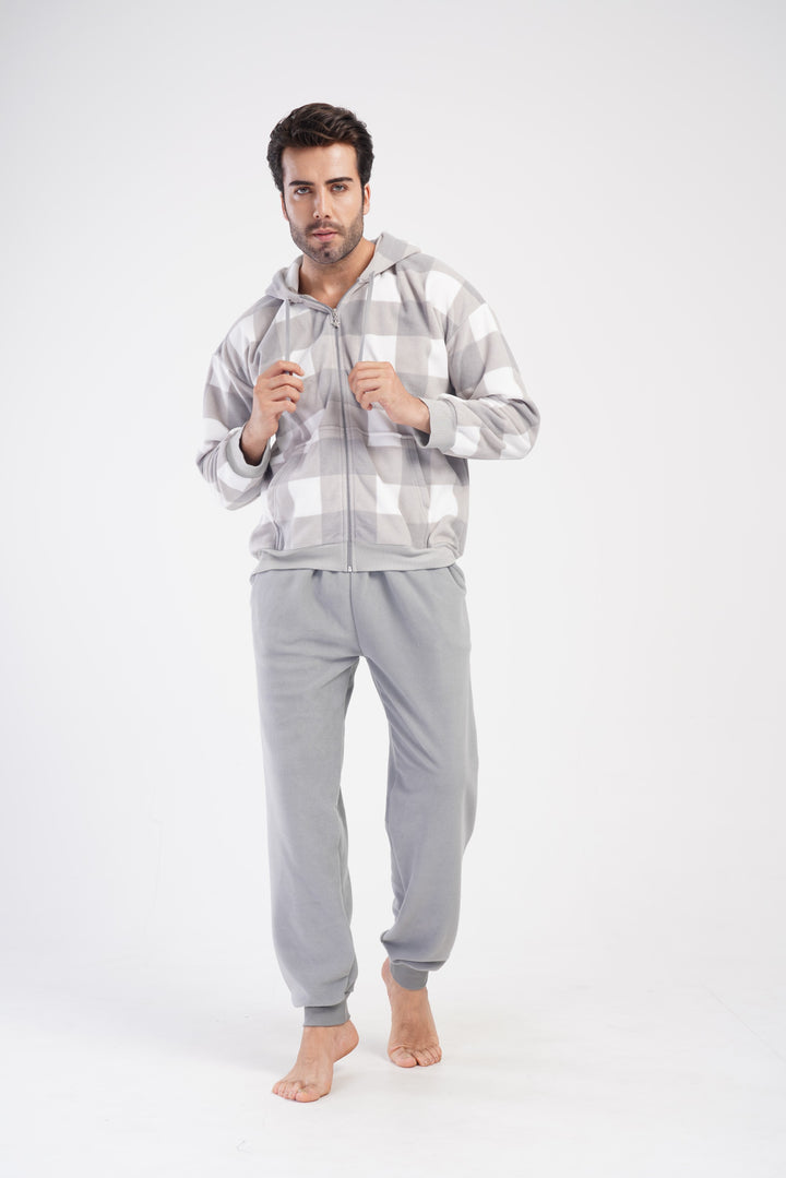 Piżama Męska Vienetta Warm Gray, Szary, r. M-XXL