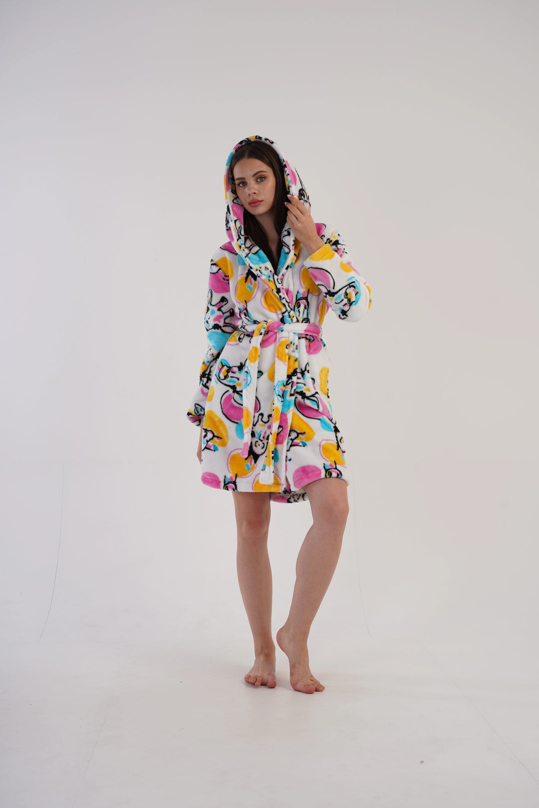 Szlafrok damski Vienetta Freaky Giraffe, wielokolorowy, r. S-L image 0