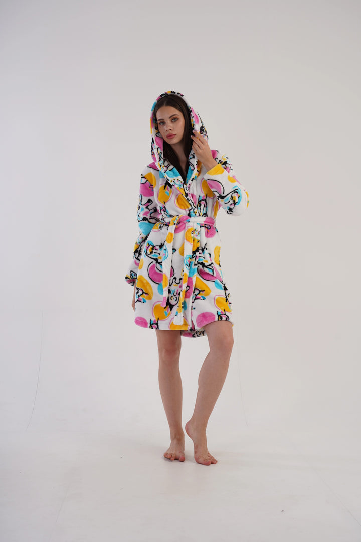 Szlafrok damski Vienetta Freaky Giraffe, wielokolorowy, r. S-L image 0